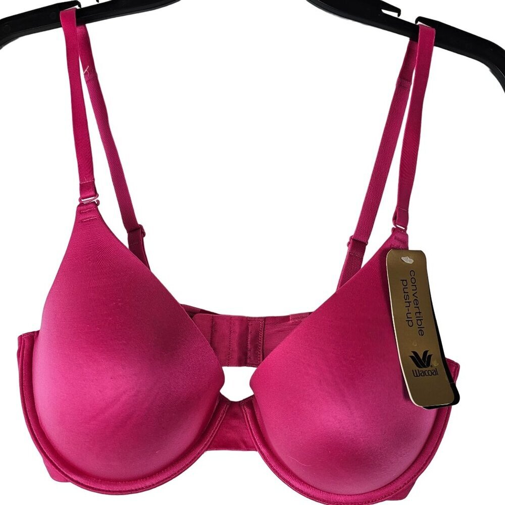 NWT Wacoal Convertible Push-Up Satin Pink Underwire Bra Size 36D 858118